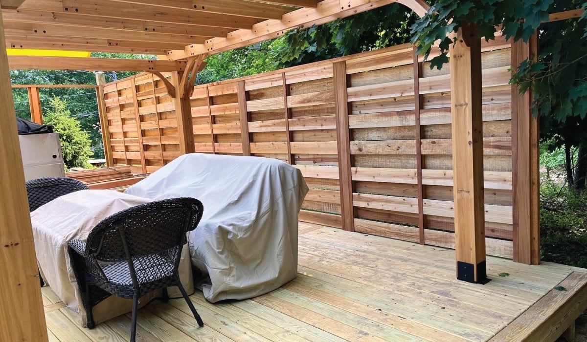 deck and privacy fence