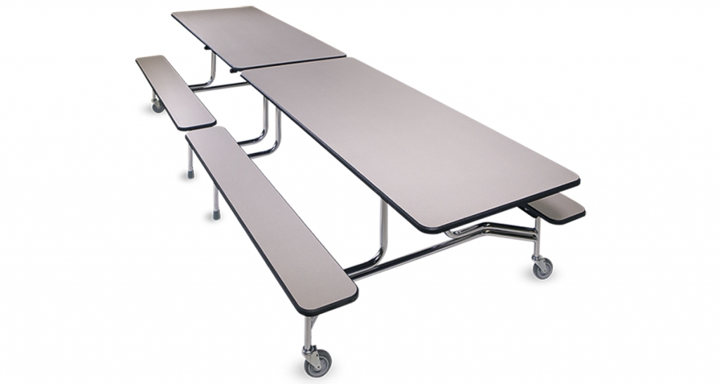 10′ RECTANGULAR TABLE WITH BENCH SEATING 27″ H