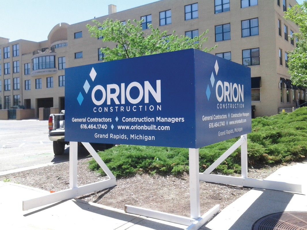 orion construction outdoor sign