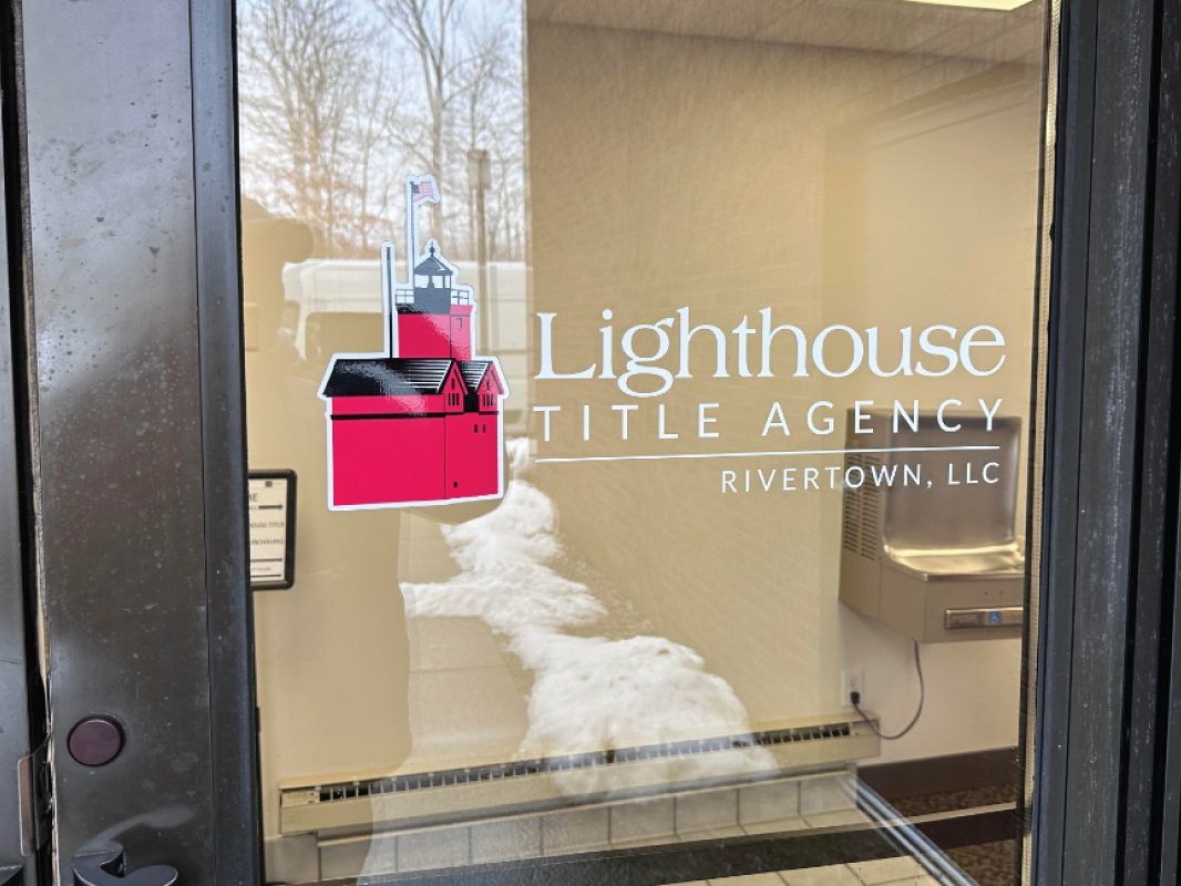 Lighthouse Title Agency Door Graphic