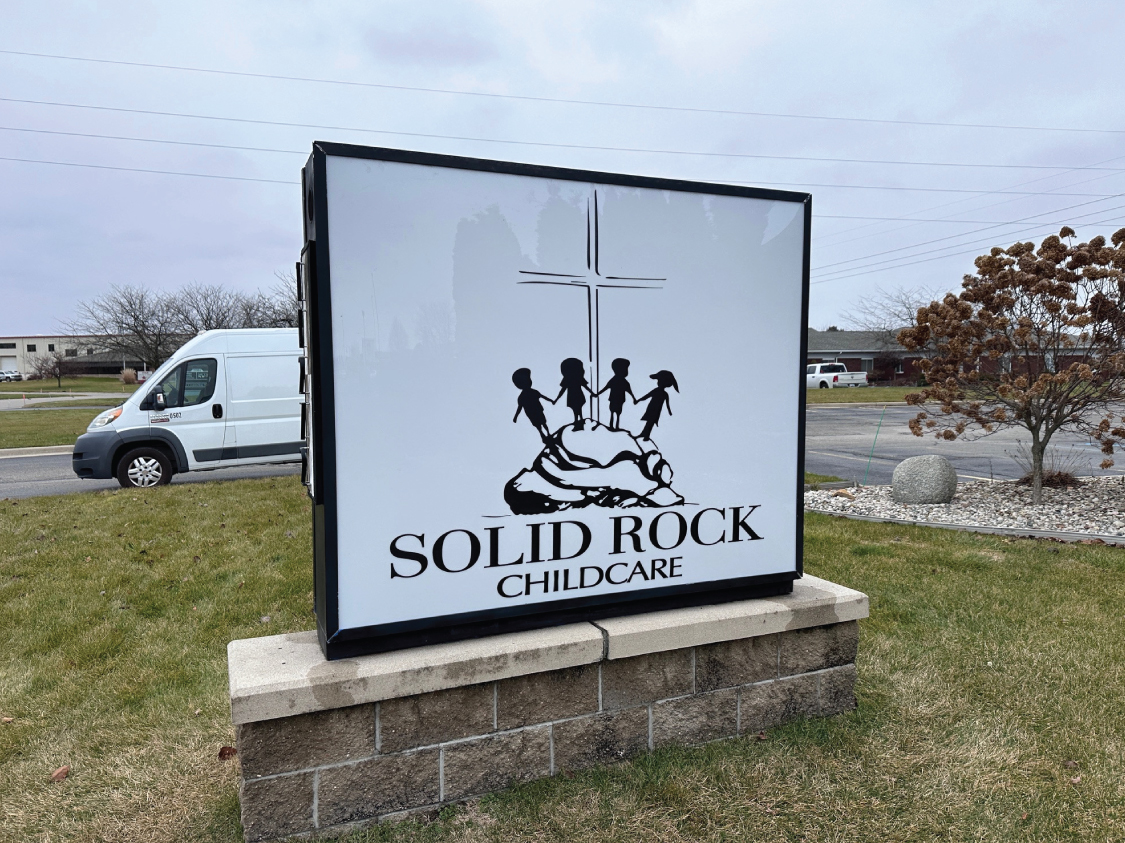 Solid Rock Childcare Outdoor Sign