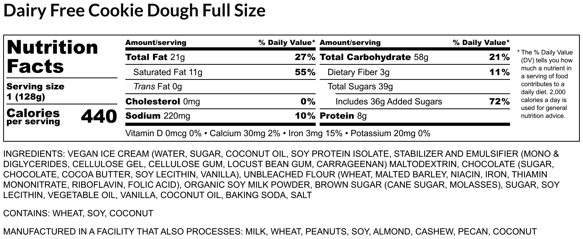 Dairy Free Cookie Dough Full Size