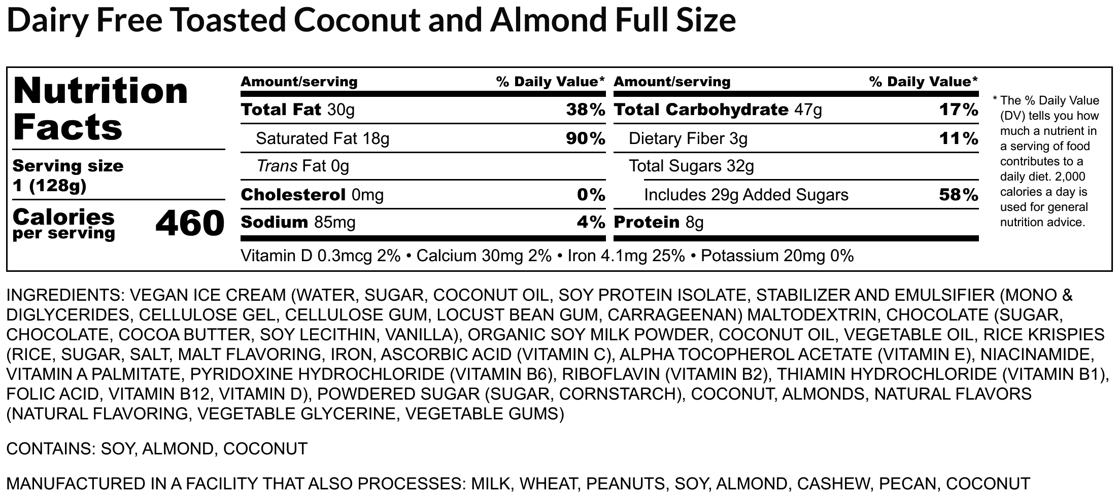 Dairy Free Toasted Coconut and Almond Full Size