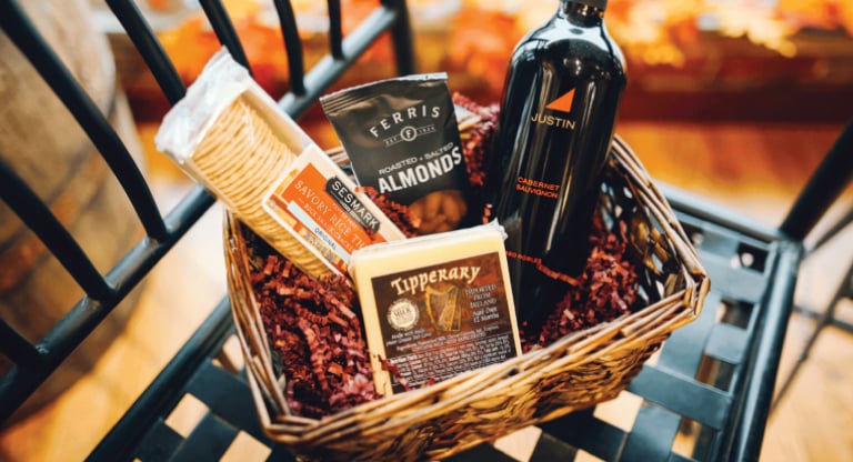 cheese and wine basket