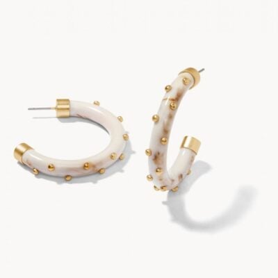 Harbor Resin Hoop Earrings Cream