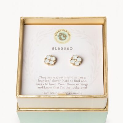 Sea La Vie Stud Earrings Blessed Crystal Clover