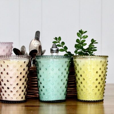 Simpatico Hobnail Glass Candle