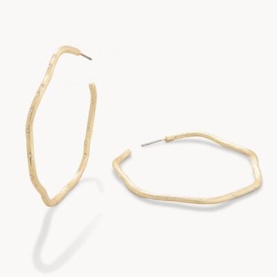 Sand Bar Wave Hoop Earrings 50mm Spartina