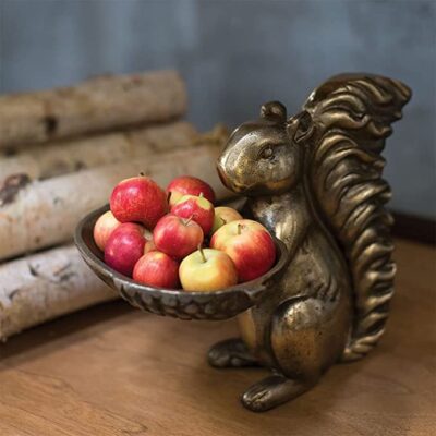 Bronze Squirell Dish Stand by Accent Decor