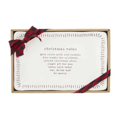 Christmas Rules Ceramic Tray