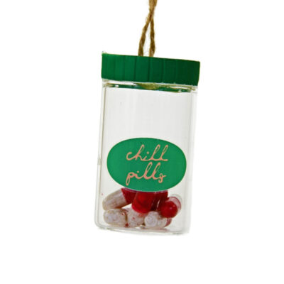 Chill Pills Glass Canister Ornament