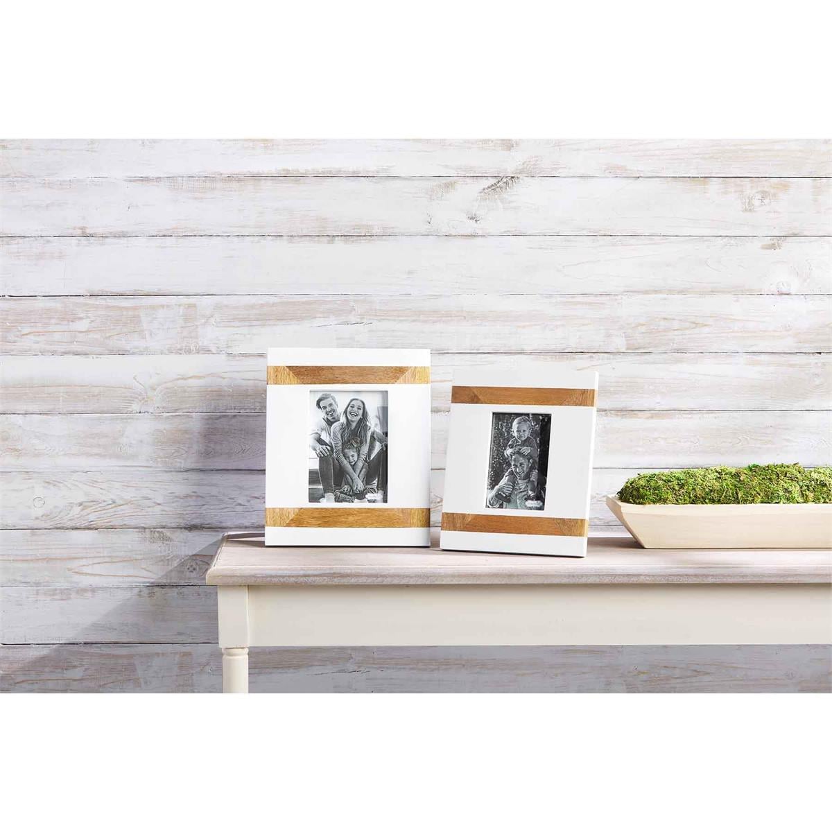 Two Tone Wood and White Photo Frame Linabella
