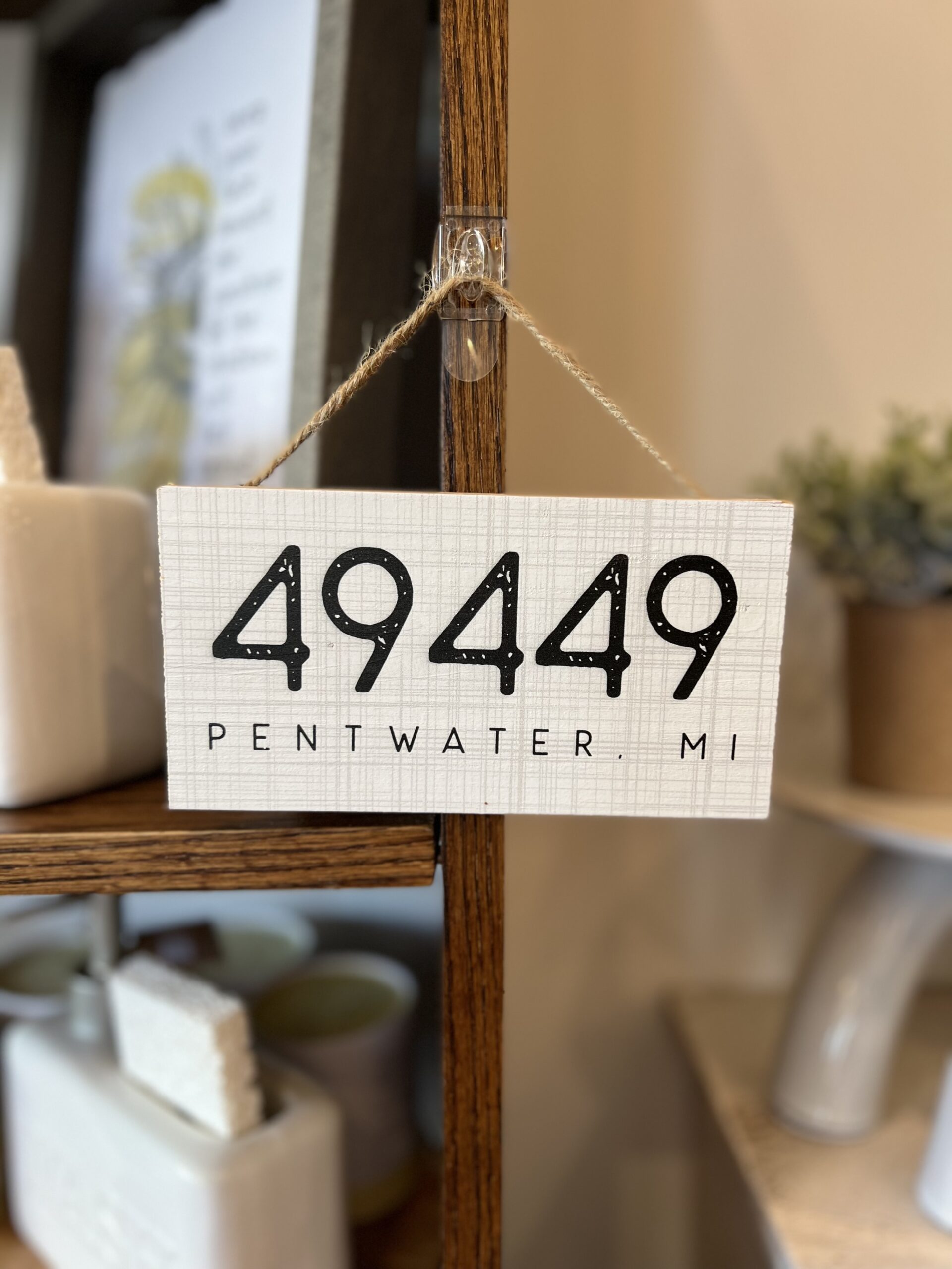 Pentwater Zip Code Hanging Sign Linabella
