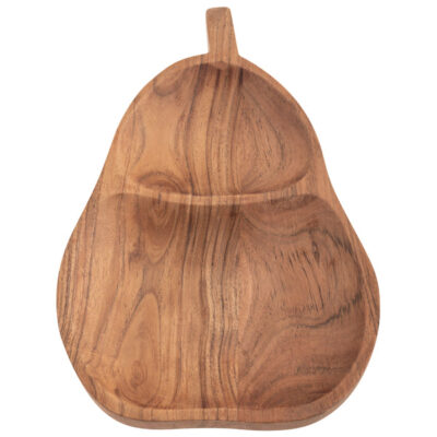 Wooden Pear Serving Dish