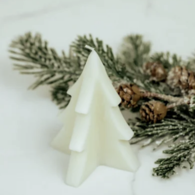 Poured White Tree Candle