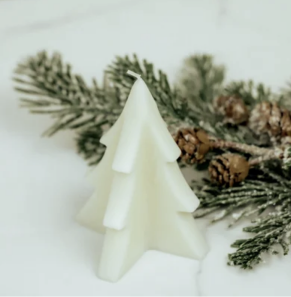 Poured White Tree Candle