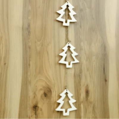 Wood Enamel Tree Garland