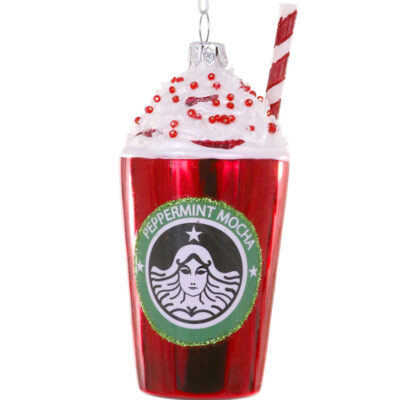 Peppermint Mocha Glass Ornament