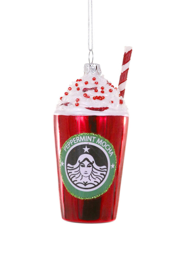 Peppermint Mocha Glass Ornament