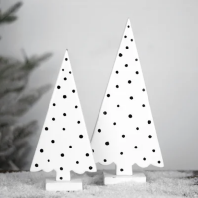 White Wooden Tree with Dots