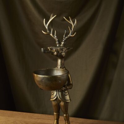 Deer Bronze Dish Stand by Accent Decor