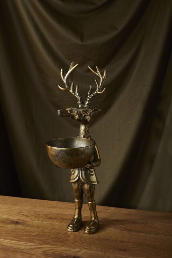 Deer Bronze Dish Stand by Accent Decor