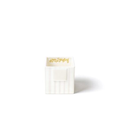 White Stripe Mini Nesting Cube Small