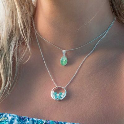 Sandrop Necklace Mother of Pearl Turquoise Gradient