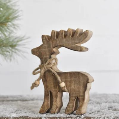 Wood Deer Decor