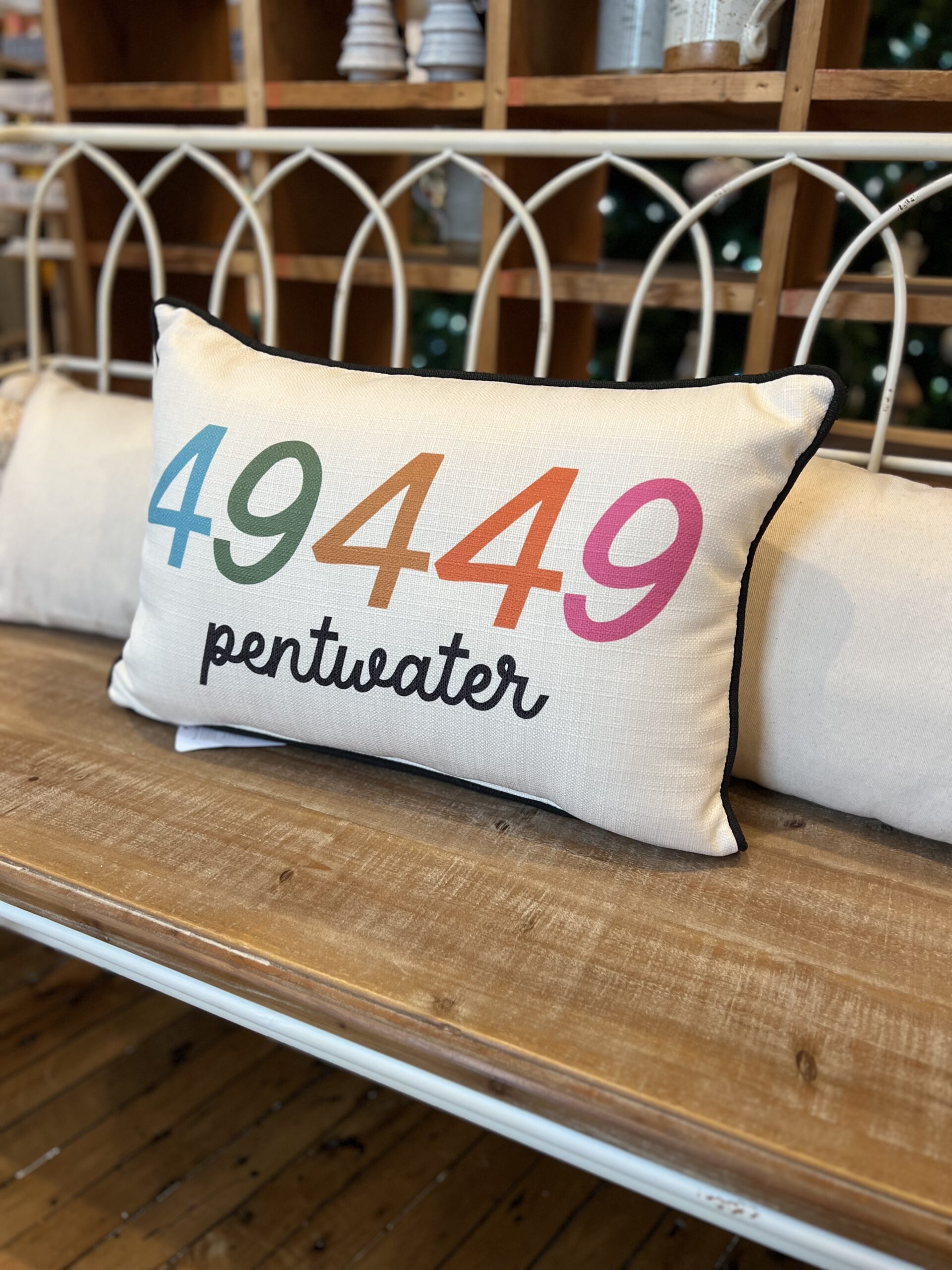 Pentwater Pillow Zip Code Multi Color Linabella