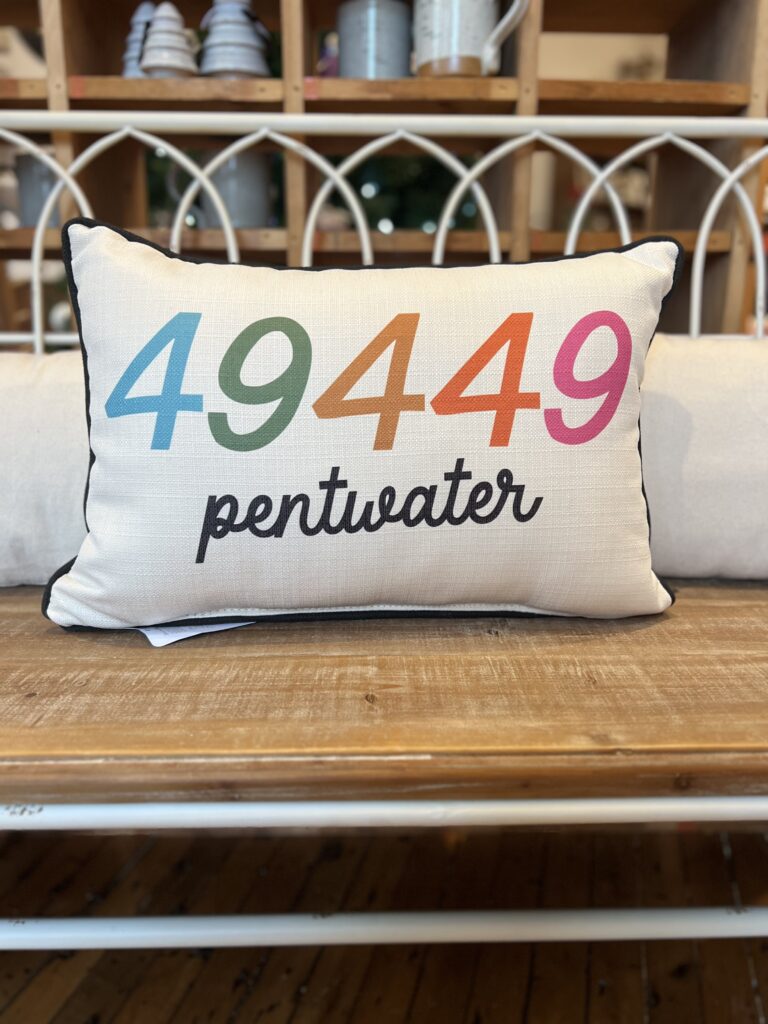Pentwater Pillow Zip Code Multi Color Linabella