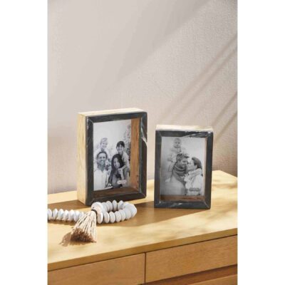 Black Marble Wood Photo Frame