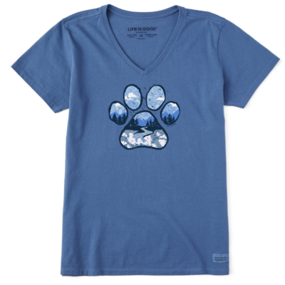 Women's Life is Good Paw Landscape Tee