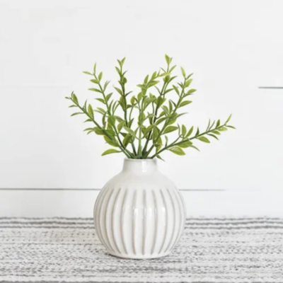 White Lined Vase