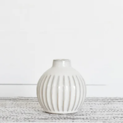 White Lined Vase