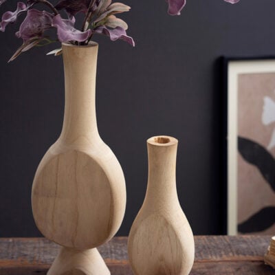 Modern Geometric Wooden Bud Vase