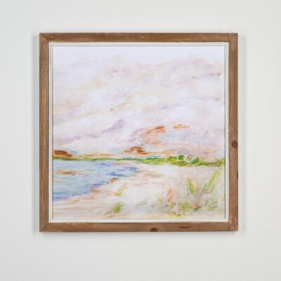 Beach Landscape on Wood