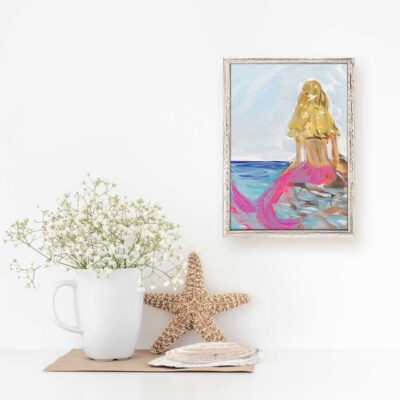 Mermaid in the Sea Mini Framed Canvas