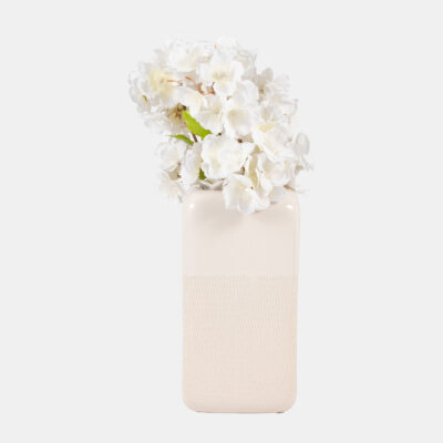 Square Textured Ivory Vase