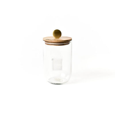 Small Wooden Glass Jar - Happy Everything