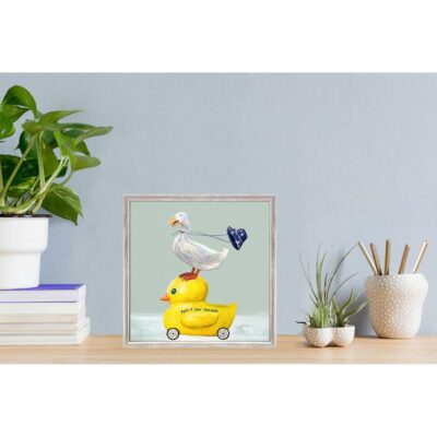 Rainy Day Parade Ducks Mini Framed Canvas