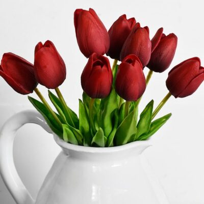 Real Touch Red Tulip Bunch