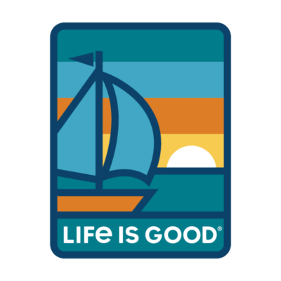 Sailboat Sunset Sticker Life is Good