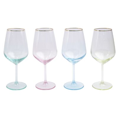 Vietri Rainbow Assorted Wine Glasses