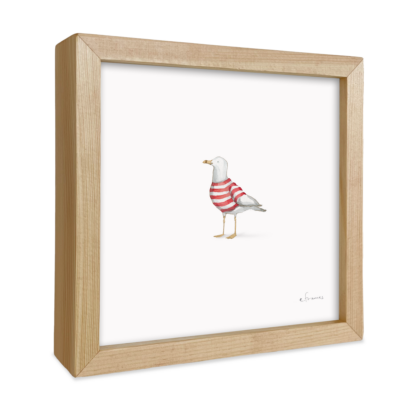 Stripey Seagull Little Print | Framed Art Print