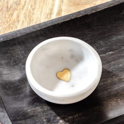 Marble Tray with Heart Inlay