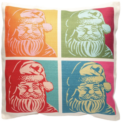 Santa Holiday Square Pillow