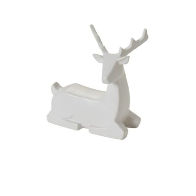 White Minimal Deer Figurine 7