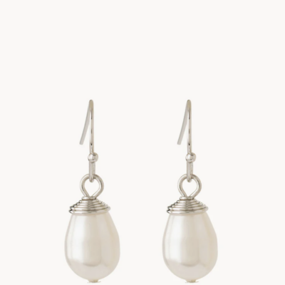 Sea La Vie Drop Silver Earrings Find Peace/Pearl