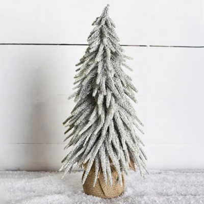 18″ Frosted Tree In Burlap Pd Homes